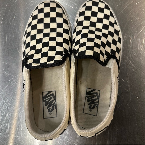 Vans Black and White Checkerboard Slip-Ons - Picture 5 of 7